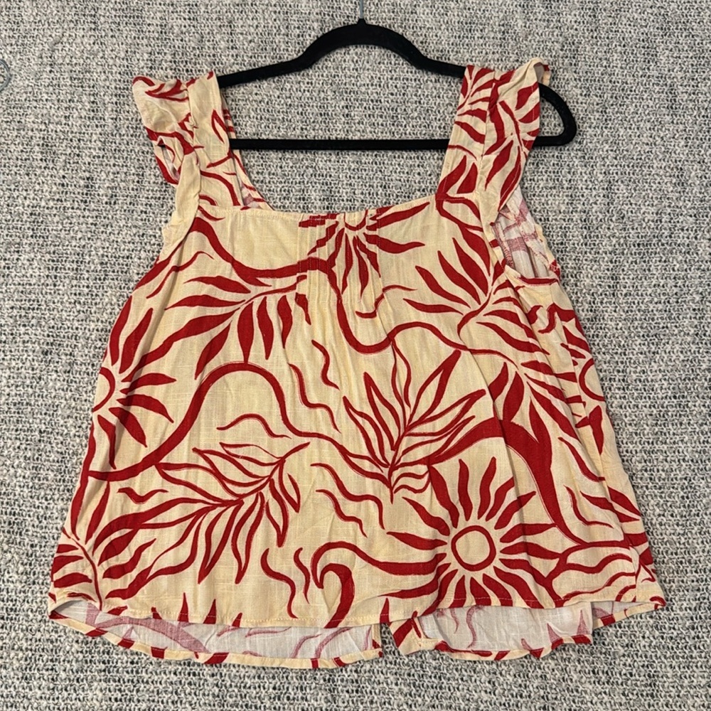 Sanctuary Red and Cream Floral Blouse size LG - Picture 4 of 4